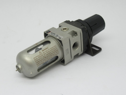 SMC NAW2000-N02-C Modular Filter Regulator w/ Bracket 1/4" NPT 0.05-0.85MPa USED