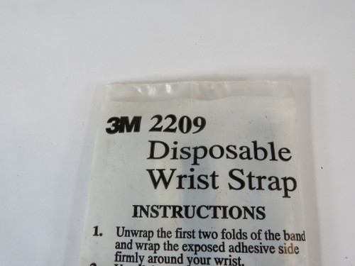 3M 2209 Disposable Grounding Wrist Strap NWB