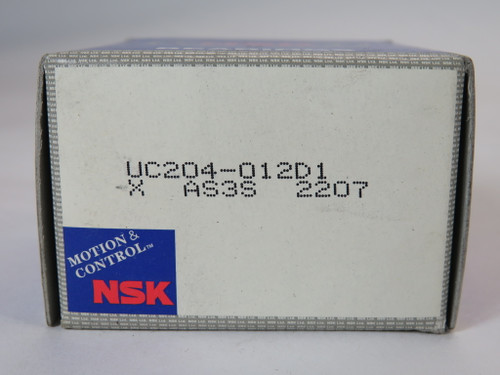 NSK UC204-012D1 Insert Bearing 1.85" OD 3/4" ID 1.221" LTB SEALED NEW
