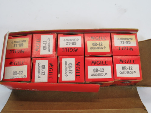McGill GR-12 Needle Roller Bearing 1-1/4" OD 3/4" ID 1" W 10-Pack BOX DAMAGE NEW