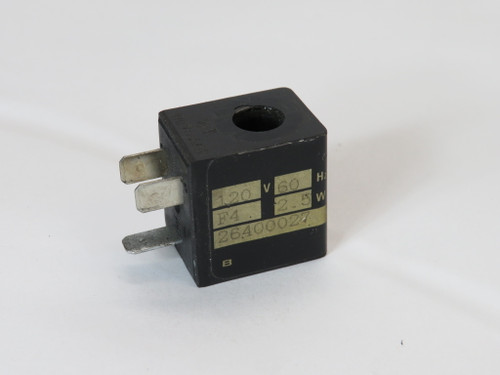 Joucomatic 26400027-120/60 Solenoid Coil 120V 60Hz 2.5W COIL ONLY USED