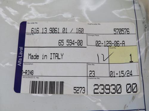 Alfa Laval 65-594-00 616-13-9061-01/160 Replacement O-Ring NWB