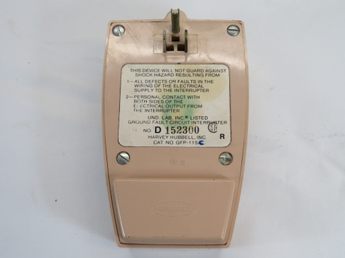 Harvey Hubbell GFP-115 Ground Fault Circuit Interrupter 15A 120V 1800W USED
