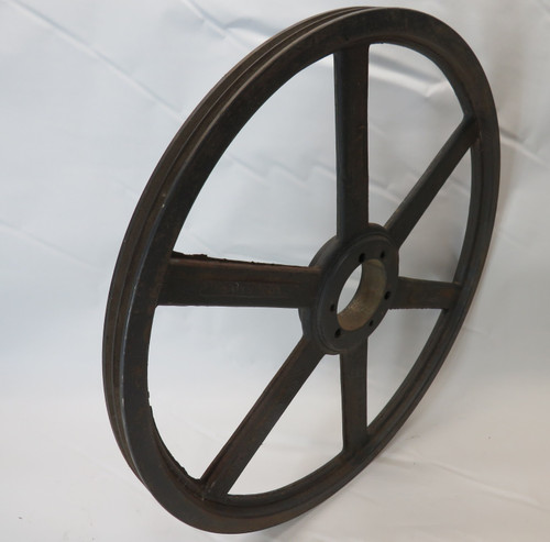 Stratford 3V19.00X2 Sheave 1/2-2-5/8"ID SK Bushing 2 Grooves 19"OD RUST USED