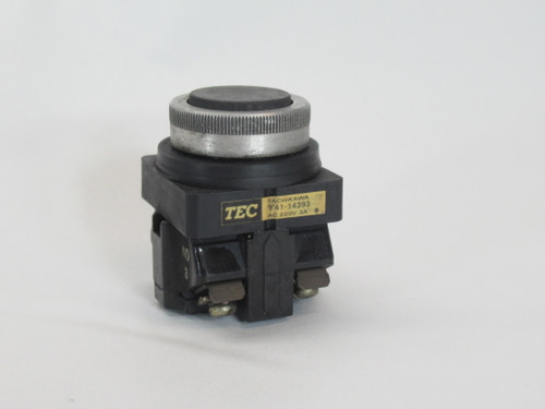 TEC Tachikawa 41-14393 Momentary Push Button 220V 3A 1NO 1NC Black Cap USED