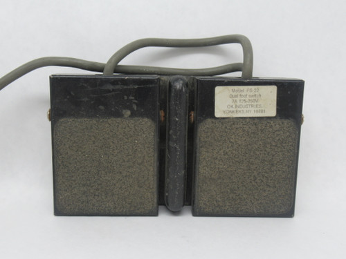 OK Industries FS-22 Dual Foot Switch 125-250V 7A USED
