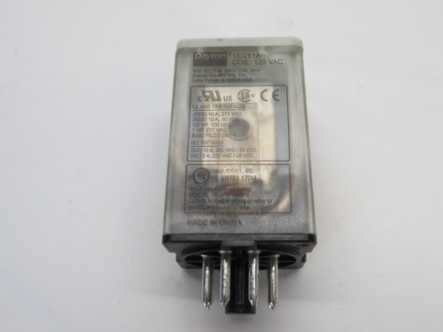 Dayton 1EGY1A General Relay 120VAC 10A 277VAC/30VDC 8-Pin USED