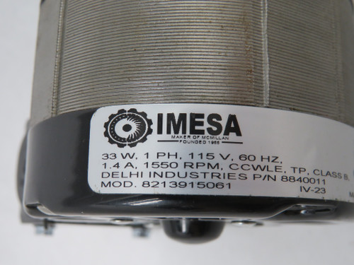 Imesa 33W 1550rpm 115V 3.3" Frame Open Enclosure 1Ph 1.4A 60Hz SHELF WEAR NOP