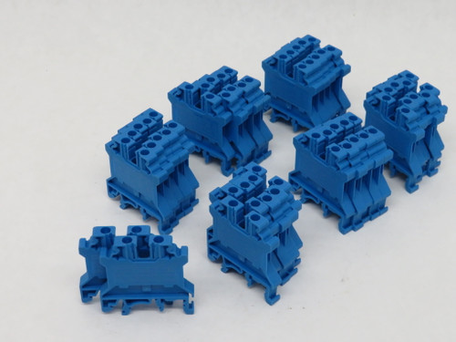 Connectwell CTS4UN/BU Blue Terminal Block 1000V 32A 22-10AWG Lot of 32 NEW
