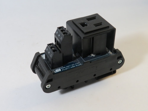 ASI IMACP01 DIN Rail Receptacle 15A 120V 3-Prong Grounded USED