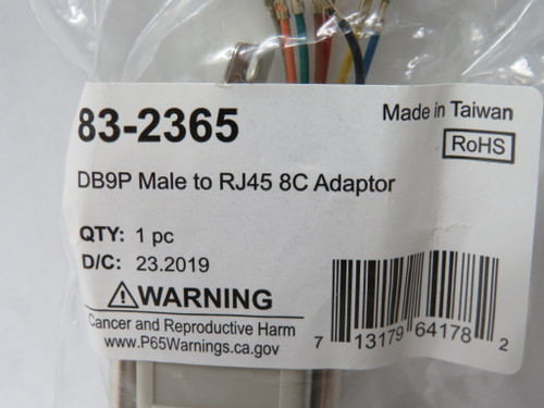 MCM 83-2365 Gray Connector Kit D-Sub Adapter Kit DB9P Male to RJ45 8C NWB