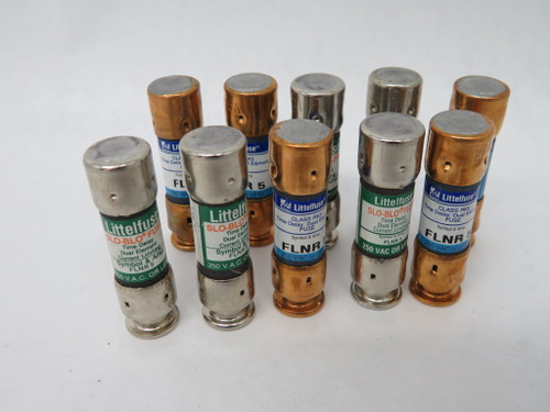 Littelfuse FLNR-5 Time Delay Fuse 5A 250VAC Lot of 10 USED