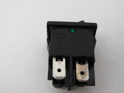 Arcolectric H8553VBBG3 Green Illuminated Rocker Switch ON-OFF NOP