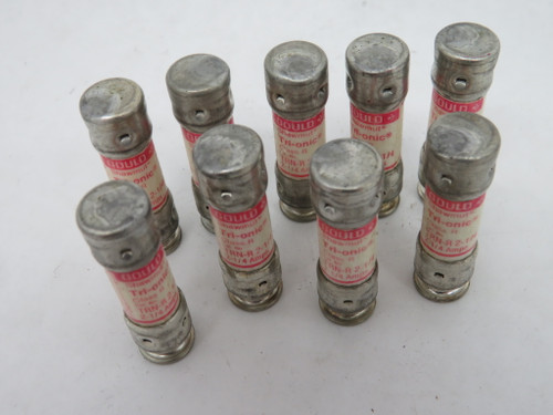 Gould Shawmut TRN-R-2-1/4 Tri-Onic Fuse 2-1/4A 250VAC Lot of 9 DMG BOX NEW