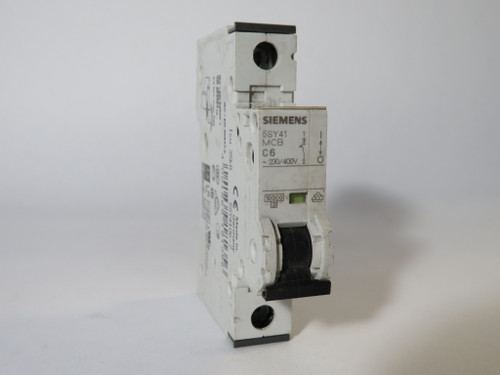 Siemens 5SY4106-7 Miniature Circuit Breaker 6A 230/400V 1-Pole C6 USED