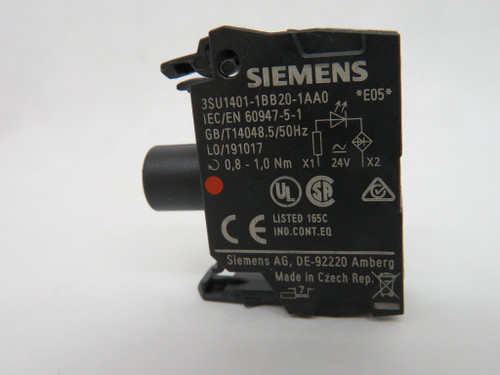Siemens 3SU1401-1BB20-1AA0 Red LED Light Module 24VAC/DC 50Hz USED