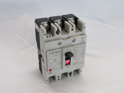 Mitsubishi NF125-CV3P60A Molded Case Circuit Breaker 60A 600V 3-Pole USED