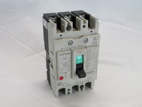 Mitsubishi NF63-CV3P50A Molded Case Circuit Breaker 50A 600V 3-Pole USED