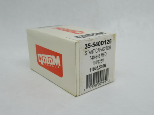 Rotom 35-540D125 Start Capacitor 540-648 MFD 110/125V SEALED NEW