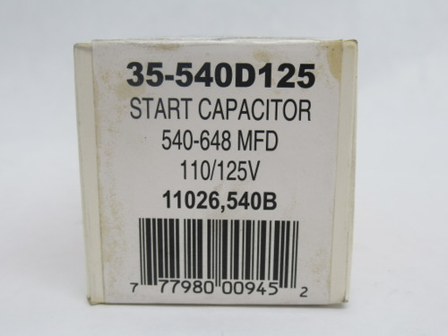 Rotom 35-540D125 Start Capacitor 540-648 MFD 110/125V SEALED NEW