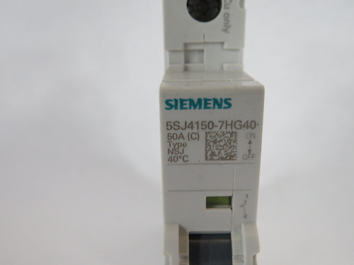 Siemens 5SJ4150-7HG40 Circuit Breaker 50A 240/277VAC 60VDC 1P USED