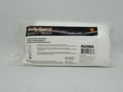 Fastenal 1050100 Body Guard Microporous Elastic Closure Coverall Large White NEW