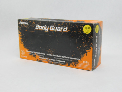 Fastenal 1334826 Body Guard Clear Vinyl Disposable Glove 100-Pack DMG BOX NEW