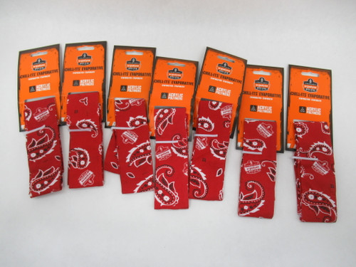 Ergodyne 12305 Chill-Its 6700 Cooling Headband Red Western LOT OF 7 NEW