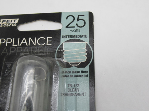 Feit BP25T61/2/CAN Clear Tubular Incandescent Bulb 120V 25W T6.5 SHELF WEAR NEW