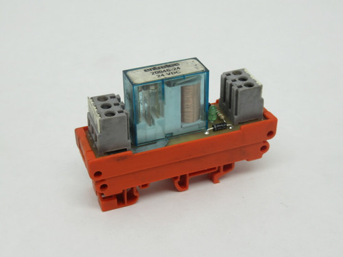 Entrelec 20046-24 Rail-Mount Relay 24VDC 16A@250V USED