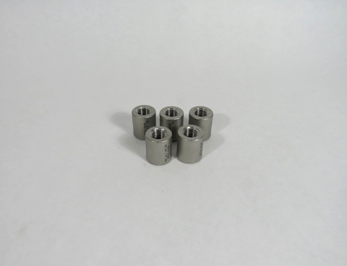 Merit Brass K411-04 Threaded Pipe Coupling 1/4" Stainless Steel Lot of 5 USED