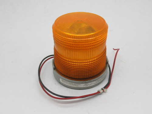 Edwards 48CFLEDA-G1 Flashing LED Amber Stack Light 24VDC 0.062A 19" Wires USED