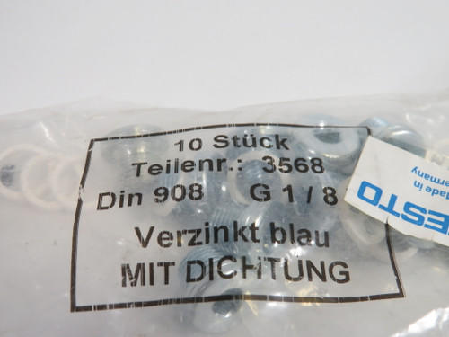 Festo 3568 B-1/8 Blanking Plug G1/8 Thread 10-Pack ! NWB !