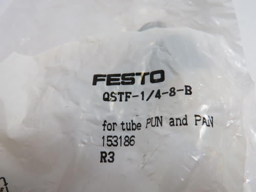 Festo 153186 QSTF-1/4-8-B Push-In T-Fitting 1/4" Thread 8mm Tubing OD  NWB