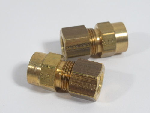 Parker 66C-5-2 Brass Compression Connector 5/16" Tube x 1/8" FNPT Lot of 2 NOP
