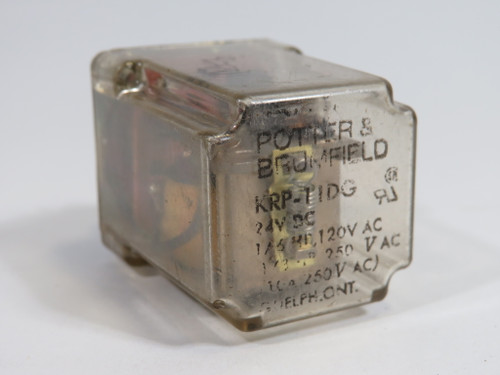 Potter & Brumfield KRP-11DG24VDC Relay 24VDC 10A@250V 1/6HP@120V 8-Pin USED