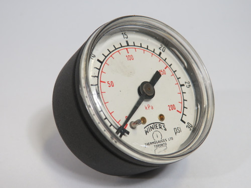 Winters PEM1403 Pressure Gauge 0-30psi 2" Diameter 1/4" NPT Back Mount USED