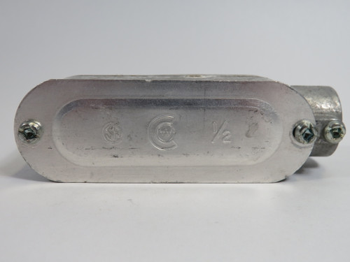 Generic LBA-1/2 Unthreaded Conduit Body 1/2" LBA w/ Cover USED