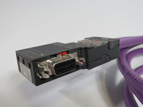 Siemens 6ES7-972-0BB50-0XA0 Bus Connector Assembly C/W 34.5" Cable USED