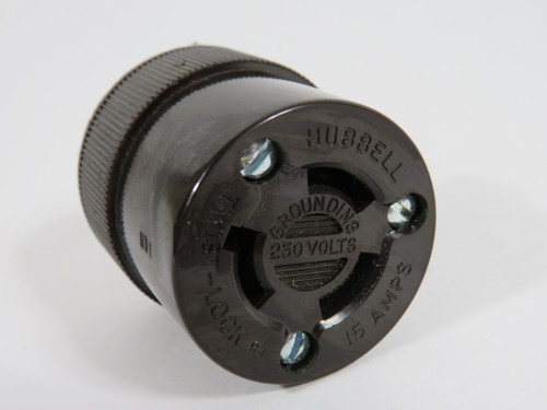 Hubbell 4580 Twist-Lock Connector 15A 250V 3-Wire 2-Pole NOP