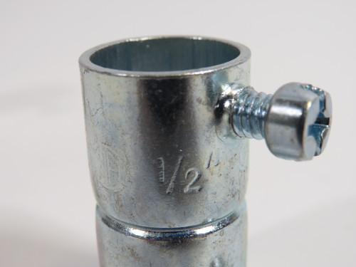 Generic Straight Set Screw EMT Coupling 1/2" NPT 1-5/8" L Steel Lot of 2 NOP