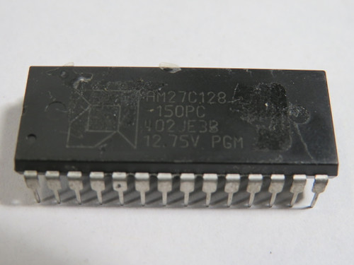 AMD AM27C128-150PC UV Erasable Programmable Read-Only Memory 12.75V PGM USED