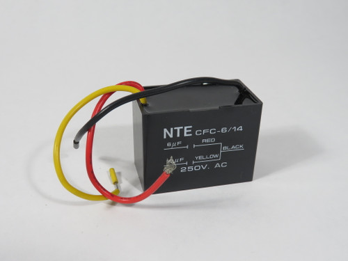 NTE CFC-6/14 Ceiling Fan Capacitor 6/14uF 250V 3-Wire SHELF WEAR NEW