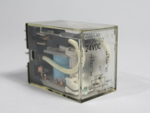 Omron MY2N-D2DC24 Plug-In Relay 24VDC 10A 8-Blade 250VAC 30VDC USED