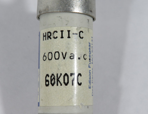 Edison 60K07C British Standard Fuse 60A 600V HRCII-C USED