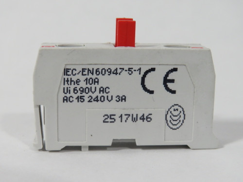 Baco 33S01 Control Station Contact Block 240V 3A 1NC USED