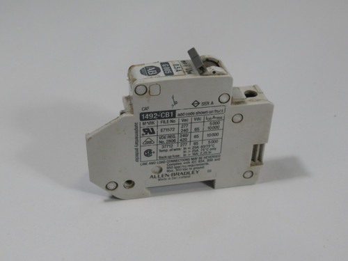 Allen-Bradley 1492-CB1-G005 Series A Circuit Breaker 0.5A 277VAC USED