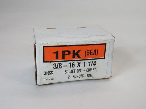 Generic 2-SC-37C-125 Socket Set Screw 3/8"-16 x 1-1/4" 316SS 5-Pack NEW