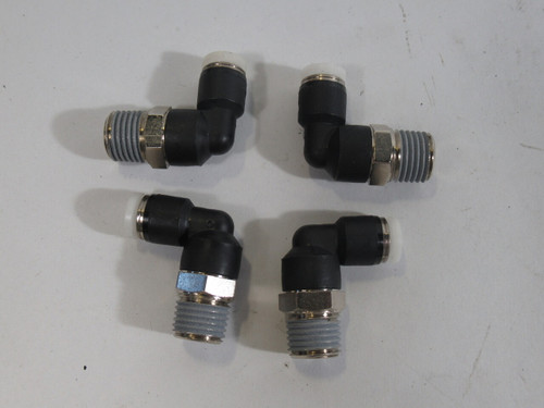 Pisco PL1/4-N2U Push Fitting 1/4" Tube x 1/4" NPT Male Elbow Lot of 4 ! NOP !