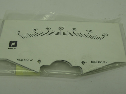 Corma Inc 523W-64553Lx Panel Meter Replacement Plates 0-120 Lot of 12 NOP